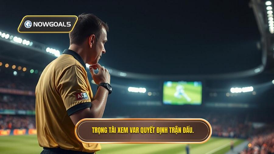 1. Trọng tài xem VAR quyết định trận đấu.