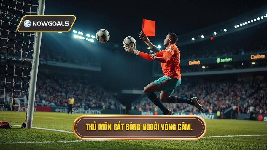 2. Thủ môn bắt bóng ngoài vòng cấm.