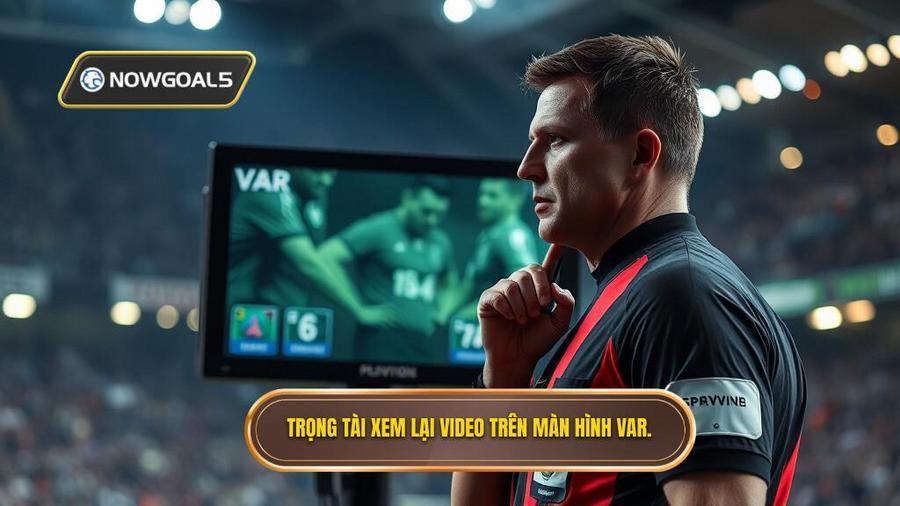 2. Trọng tài xem lại video trên màn hình VAR.